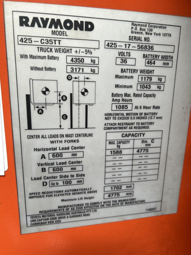2017 Raymond 4250-C35TT - FU18143