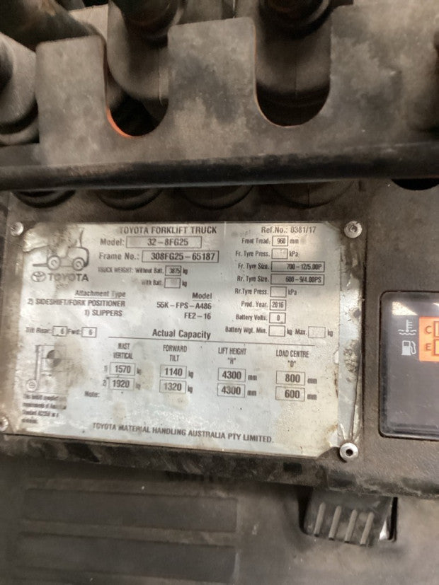 2016 Toyota 32-8FG25 - FU18630