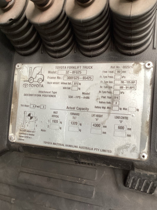2016 Toyota 32-8FG25 - FU18616