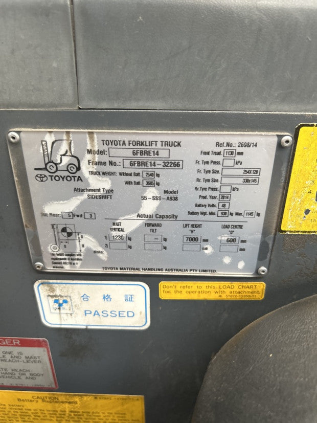 2014 Toyota 6FBRE14 - FU18644