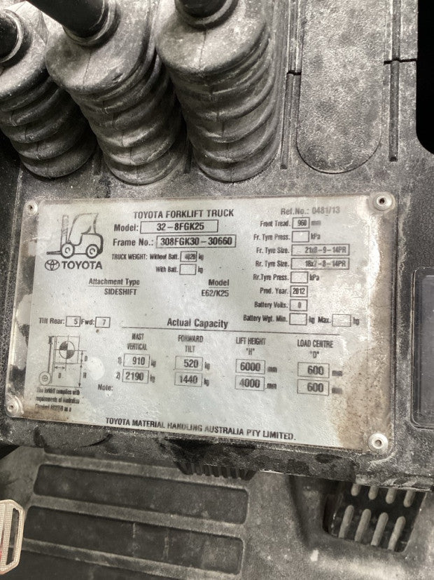 2012 Toyota 32-8FGK25 - FU18703