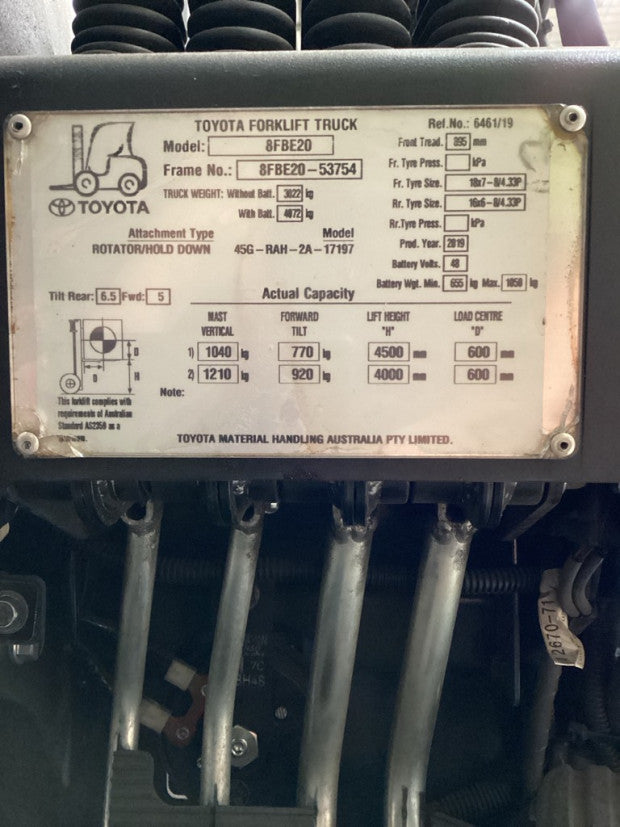 2019 Toyota 8FBE20 - FU18716