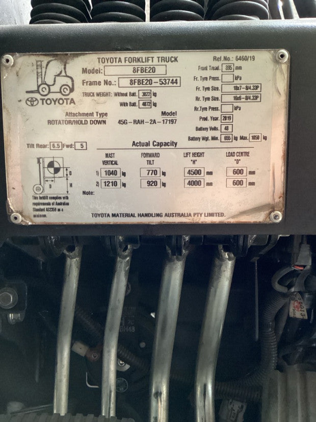 2019 Toyota 8FBE20 - FU18715