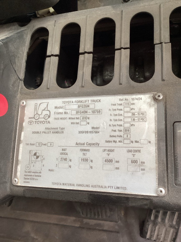 2018 Toyota 8FG35N - FU18881