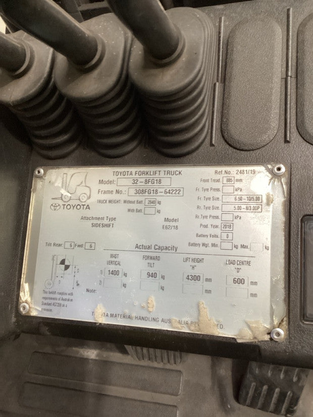 2018 Toyota 32-8FG18 - FU18922
