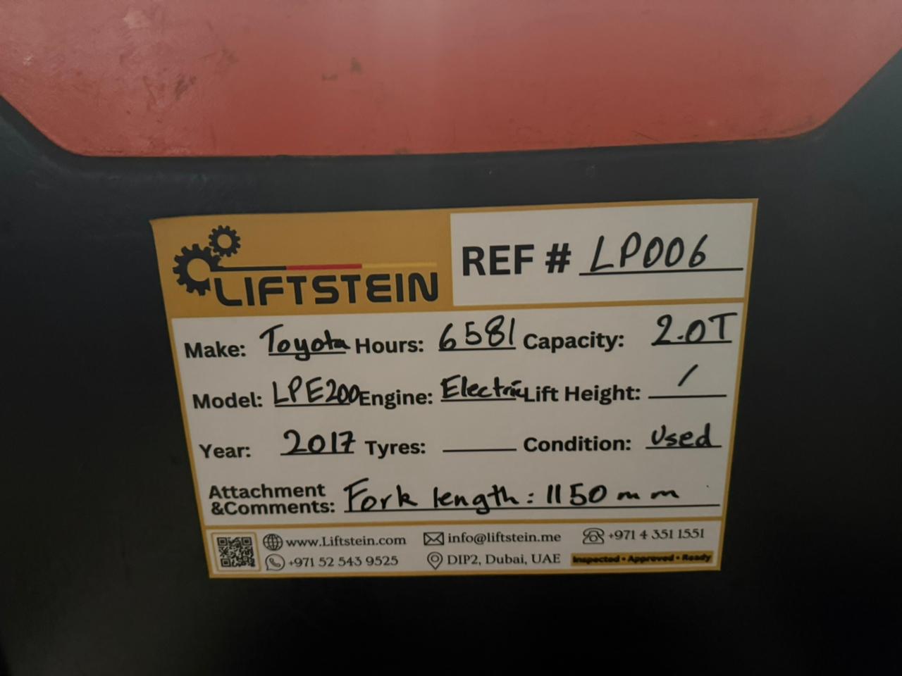 2017 Toyota LPE200 - LP006