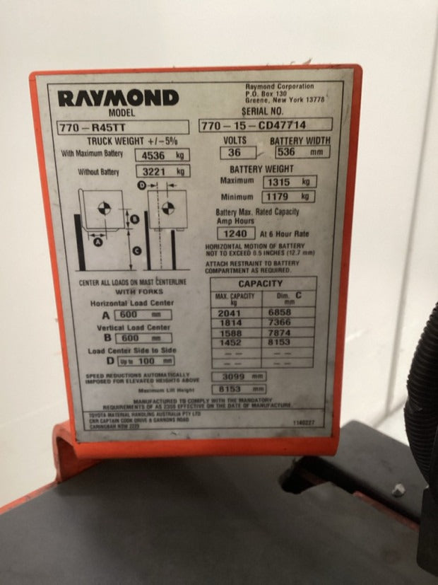 2015 Raymond 7700 - FU19257