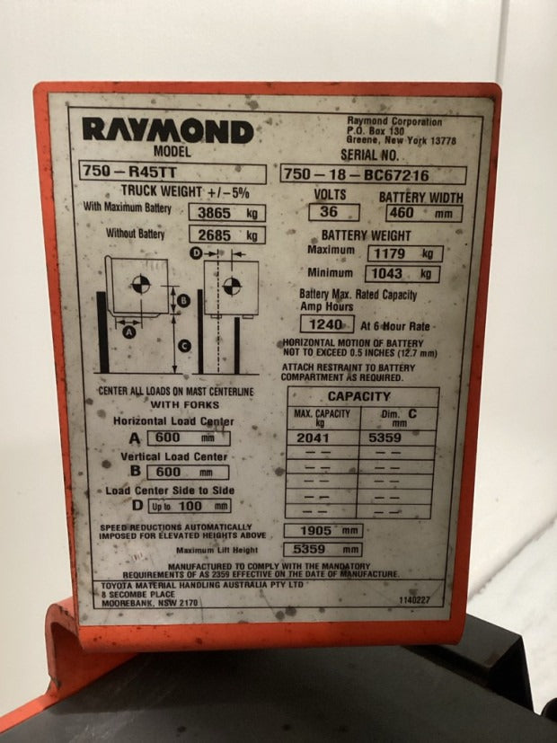 2018 Raymond R45TT - FU19227