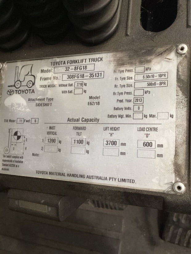 2013 Toyota 32-8FG18 - FU19894