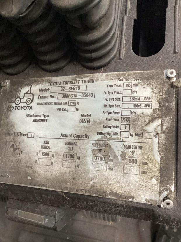 2013 Toyota 32-8FG18 - FU19891