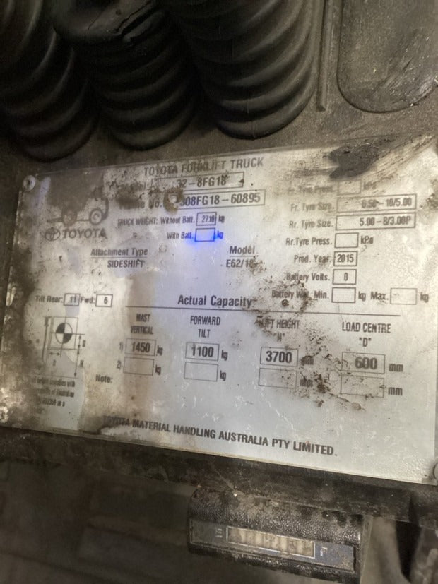 2015 Toyota 32-8FG18 - FU19899