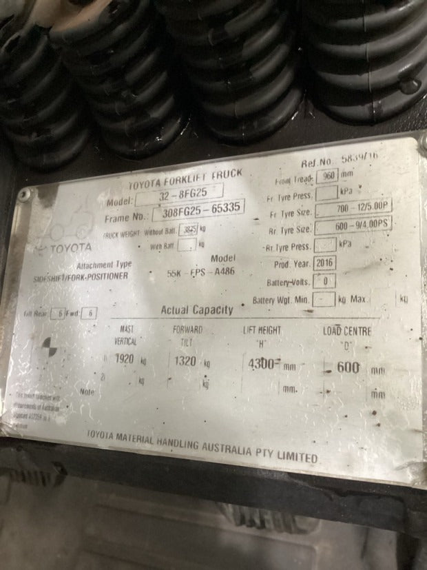2016 Toyota 32-8FG25 - FU19515