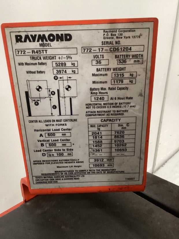 2017 Raymond R45TT - FU19750