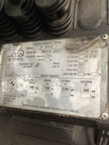2017 Toyota 32-8FG18 - FU19954